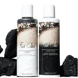 NWT IGK First Class Detoxifying Charcoal Shampoo & Weightless Cond 236ml